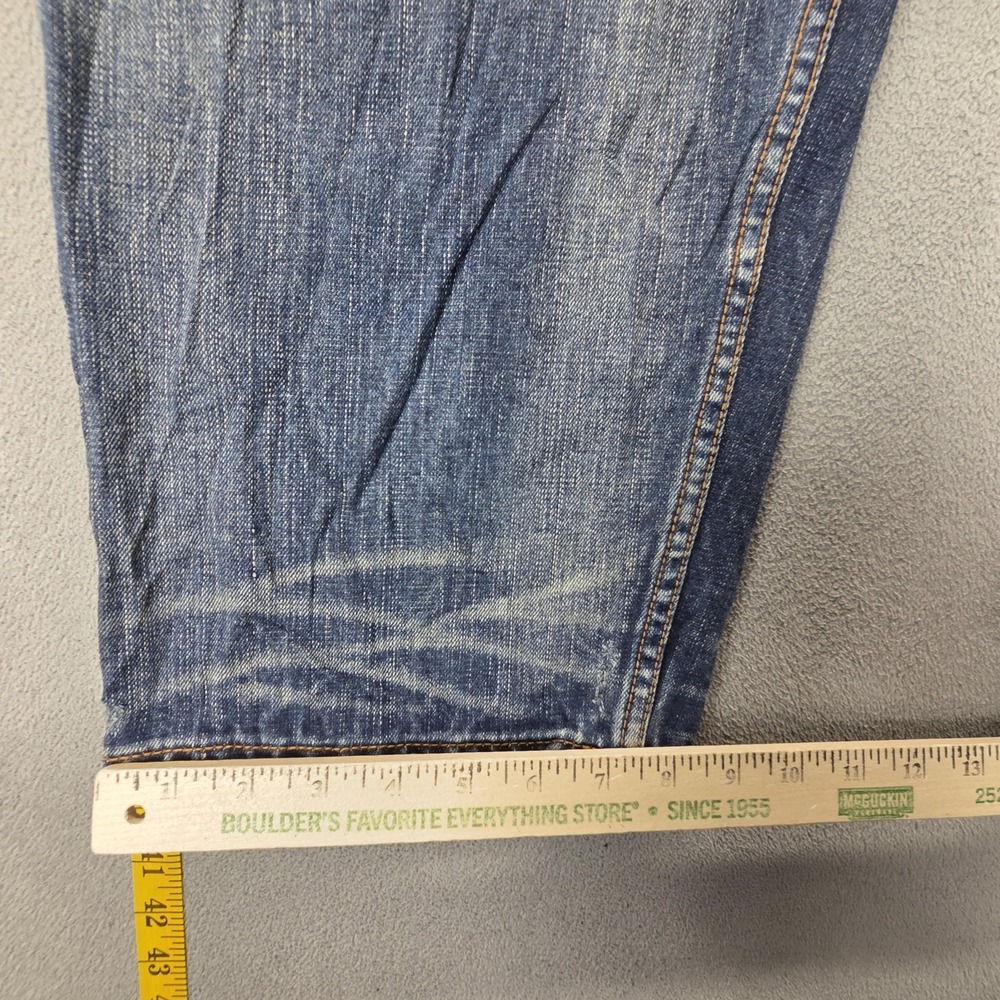 Bad Kids Jeans Mens Selvedge Blue Thrashed Honeycomb Whiskers Skull Fits 34x29 - Picture 5 of 16